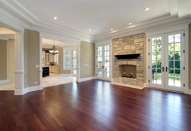 rich oak hardwood floors installed in a living room